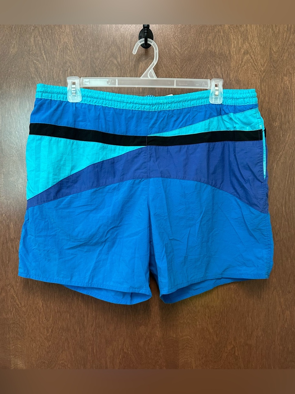 Vintage 80s 90s Colorblock Swim Trunks Men’s L vibrant retro
